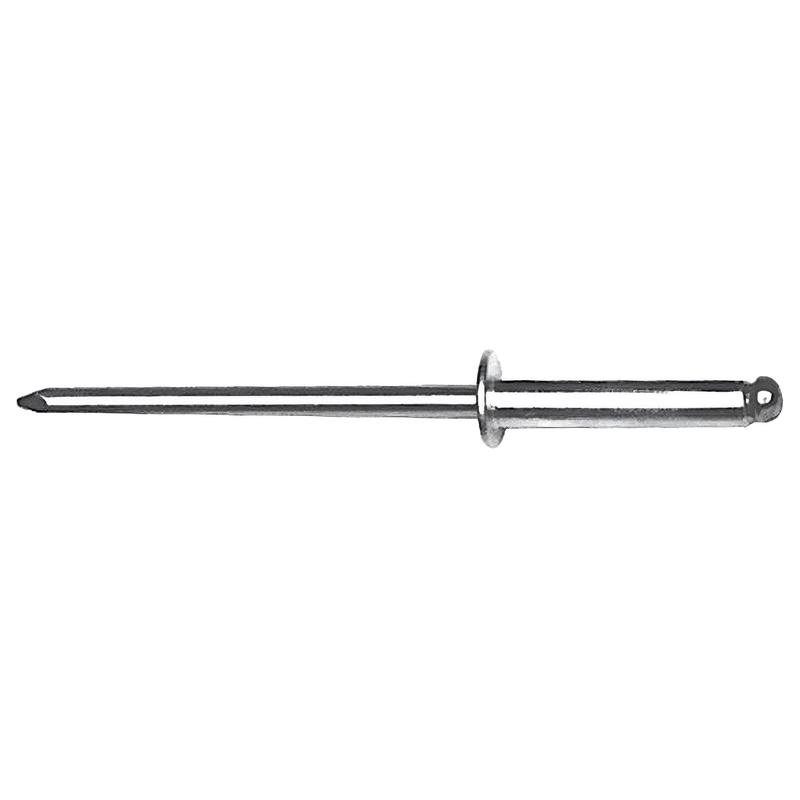 1/2" Nickel, 3mm Head Diameter Blind Rivet, Steel, 12-pack