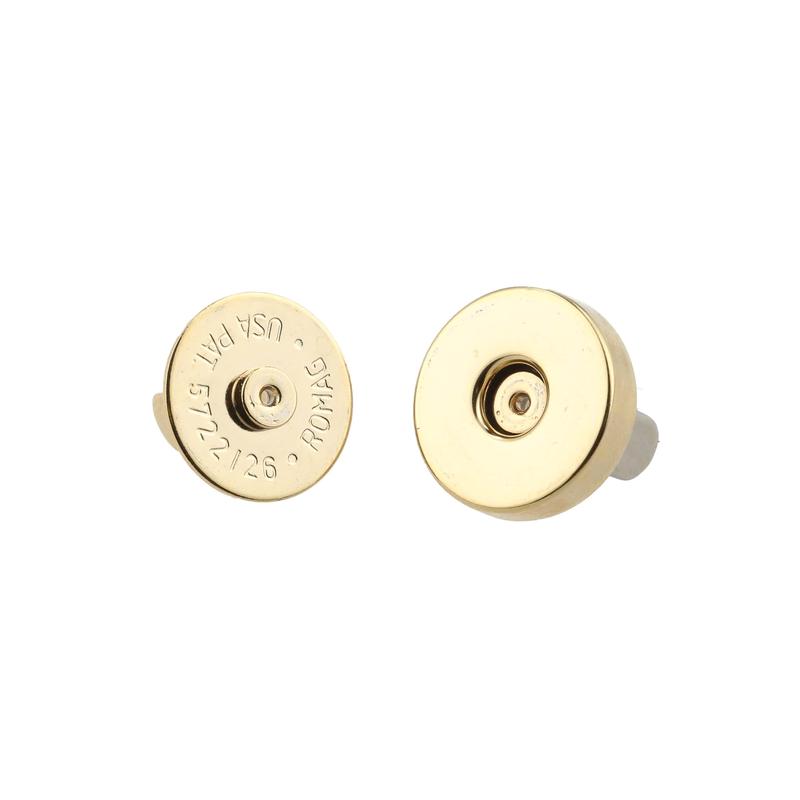 18mm Gold, Thin Profile Magnetic Snap, Steel