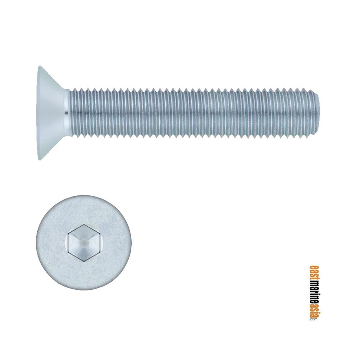 Stainless Steel 316 Machine Screw Counter Sunk Socket Flat Head (DIN 7991 / ISO 10642) - M6 x 30 mm | Pack of 10 | Pack (112017)