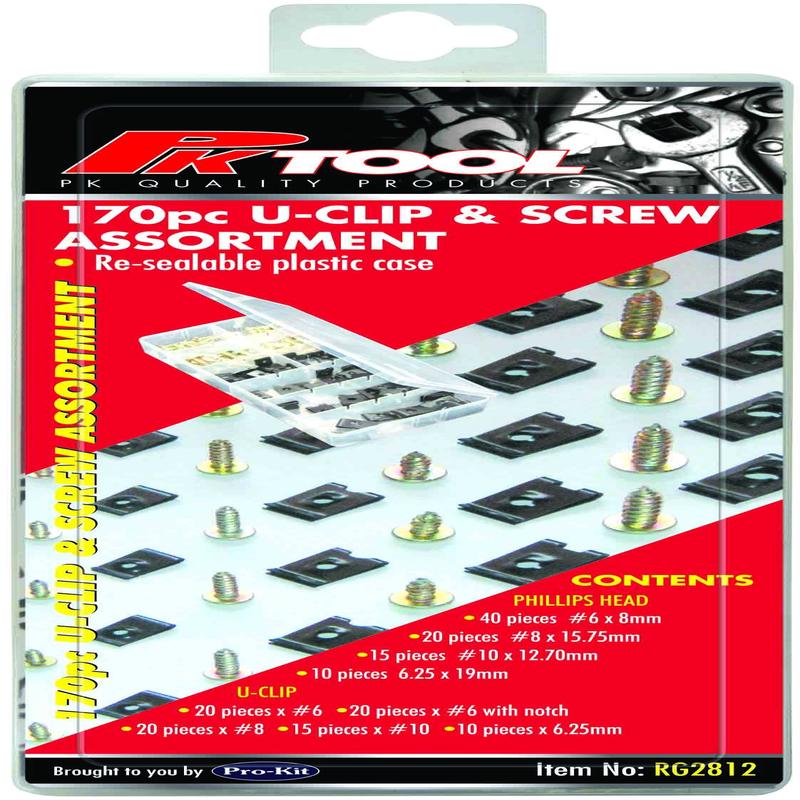 PKTool 170pc U-Clip and Screw Assortment - RG2812 (Pickup Only)