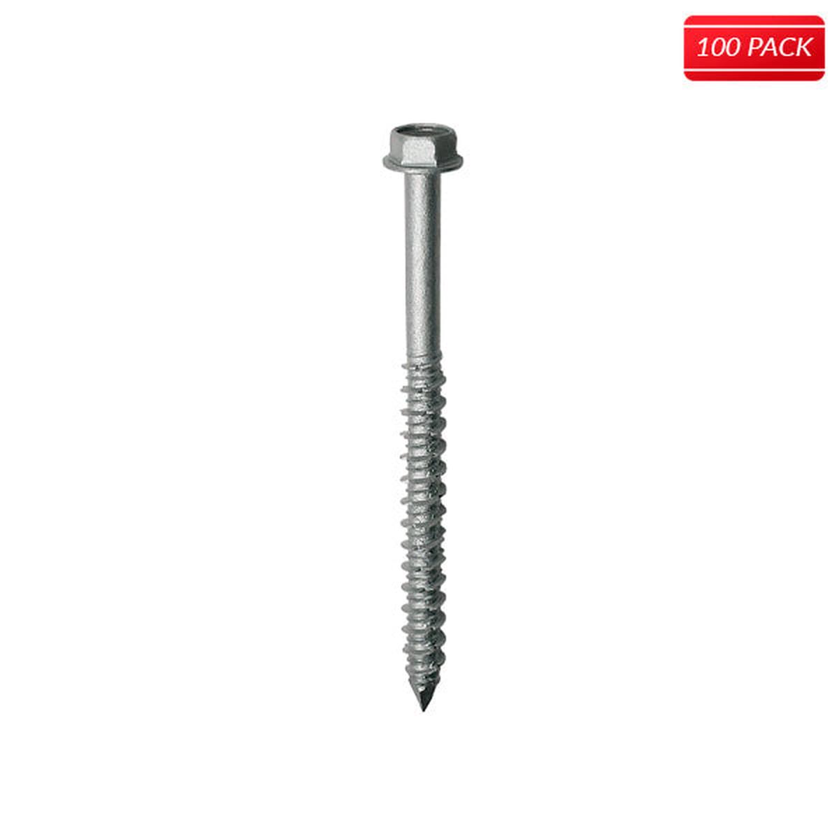 Titen Stainless-Steel Concrete and Masonry 1/4 x 3 1/4 Hex Head Screw 100 QTY.