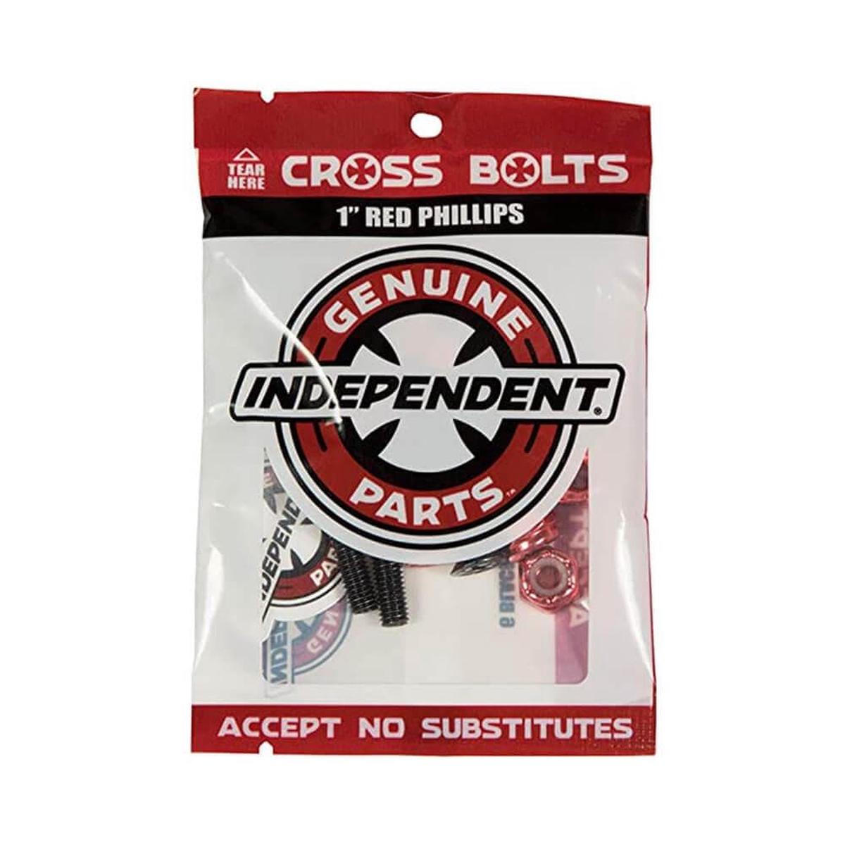 Independent Skateboard Hardware 1" Phillips Black Red
