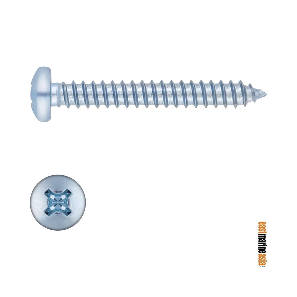 Stainless Steel 316 Self Tapping Screw Philips Pan Head (DIN 7981) - M4.2 x 38 mm | Pack of 5 | Pack (112158)