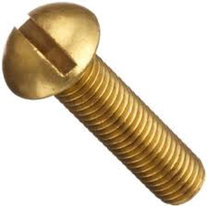 [100 PKG] Machine Screws Slotted Round Brass 10/32 X 2