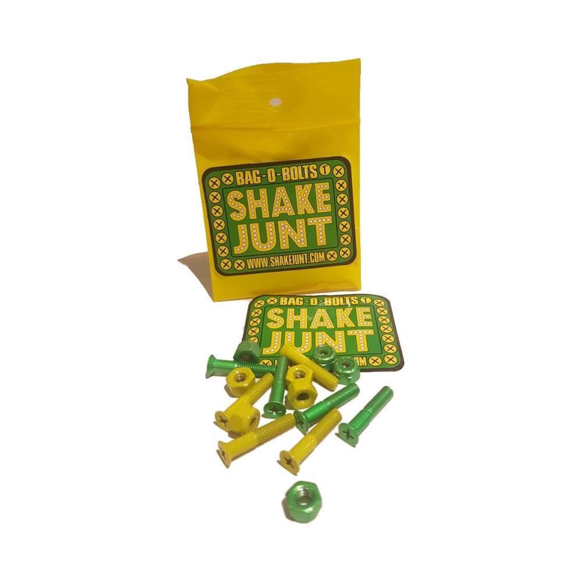 Shake Junt Skateboard Deck Bolts SJ All Green/Yellow Phillips