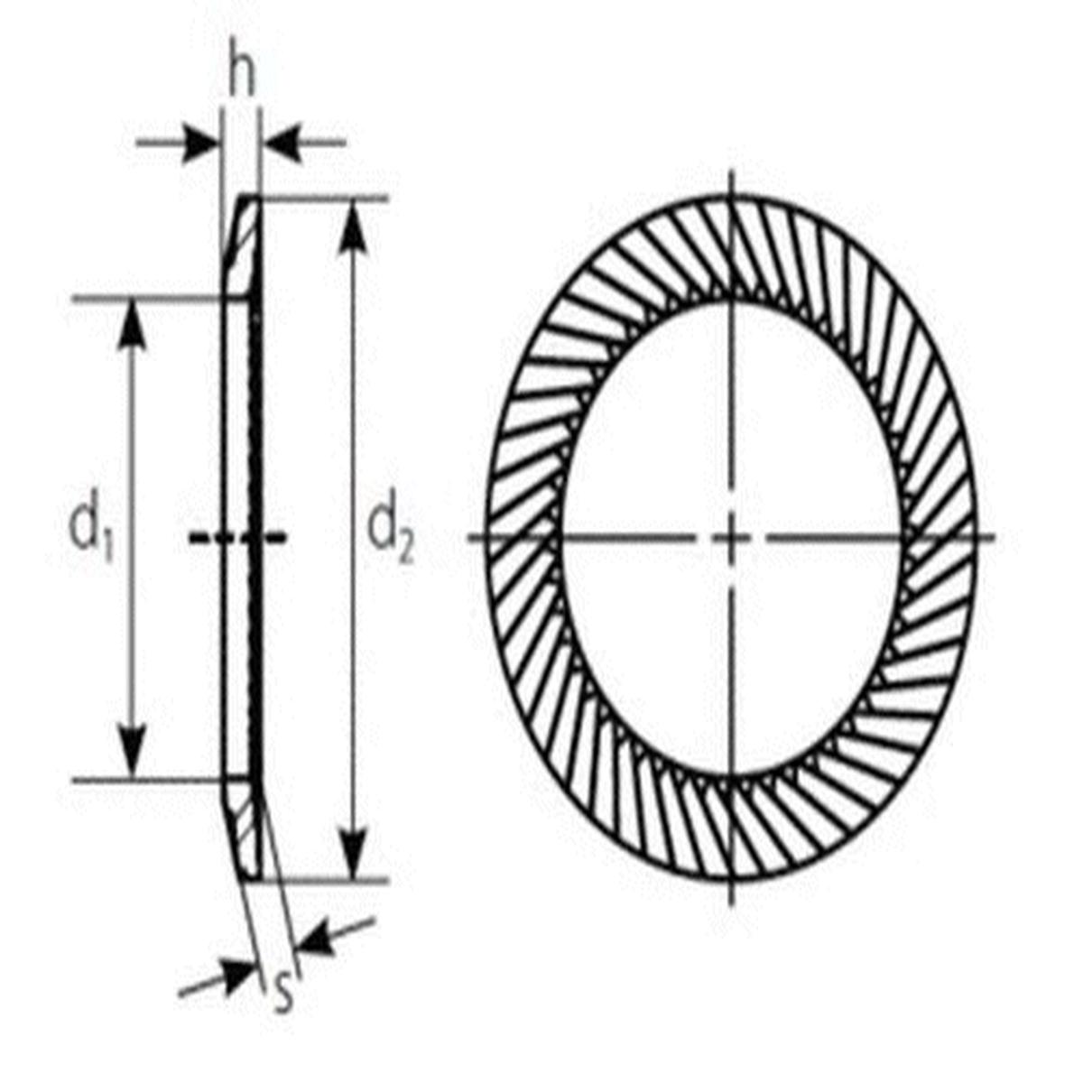 M3 (1/8") Schnorr Washers, Black Oxide