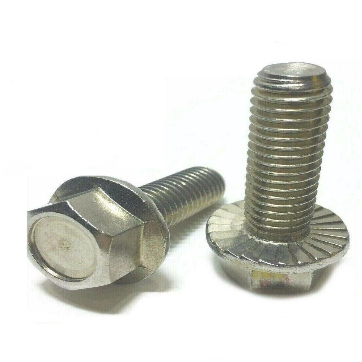 M6-1.0 x 25MM Stainless Steel Hex Cap Flange Bolt Serrated Metric