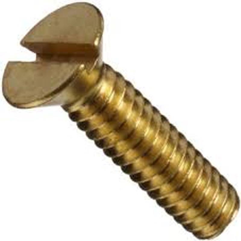 [100 PKG] Machine Screws Slotts Flat Brass 10/32 X 1