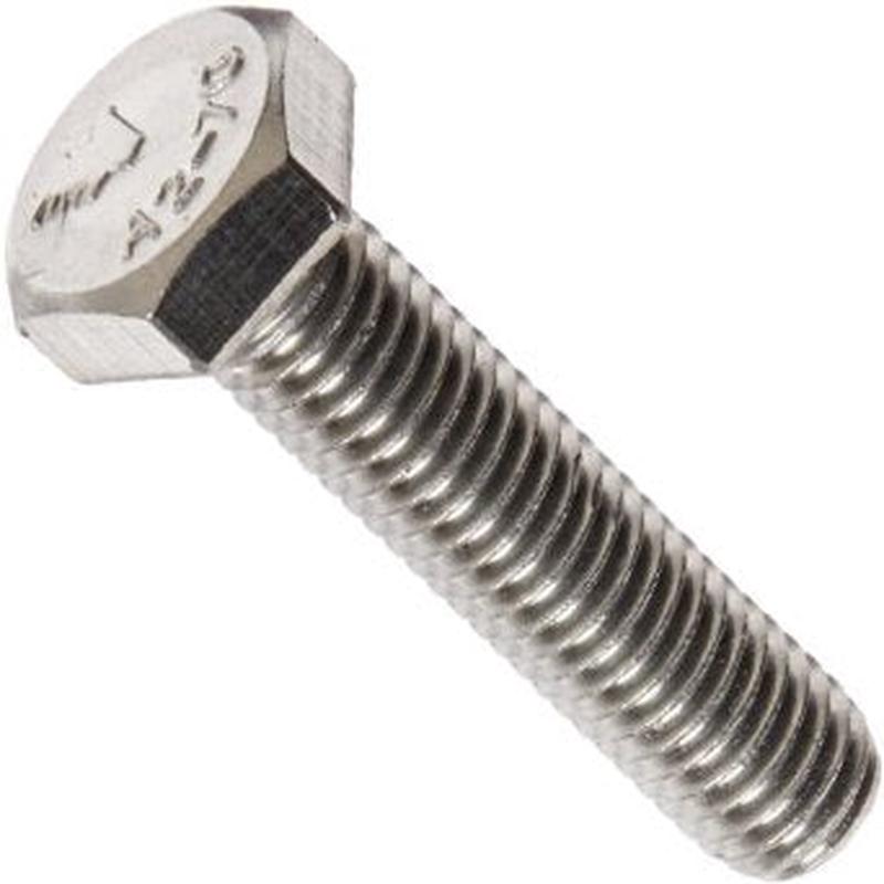 [100 PKG] Stainless Steel 18/8 Hex Tap Bolt (Full Thread) 1/4-20 X 2