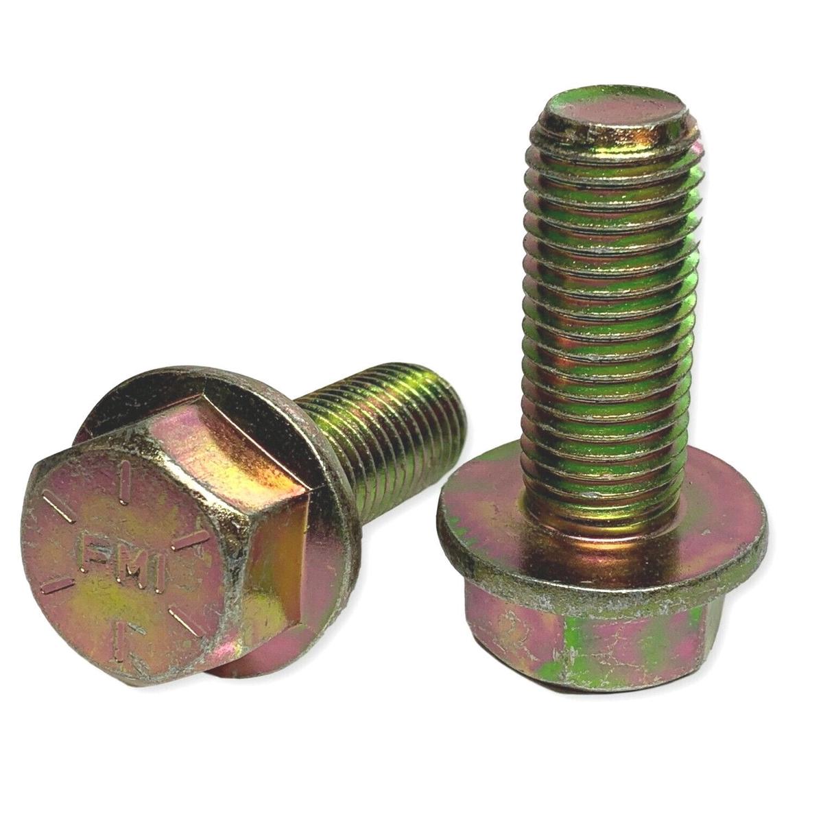 M16-2.0 x 45mm Grade 10.9 Hex Metric Flange Bolts Yellow Zinc Hardened