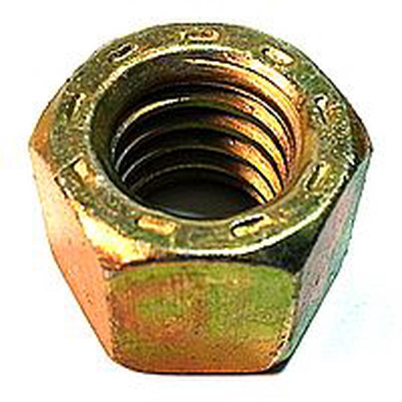 [100 PKG] Hex Lock Nuts L9 Collar Cadmium Yellow & Wax (Made in USA) 1/4