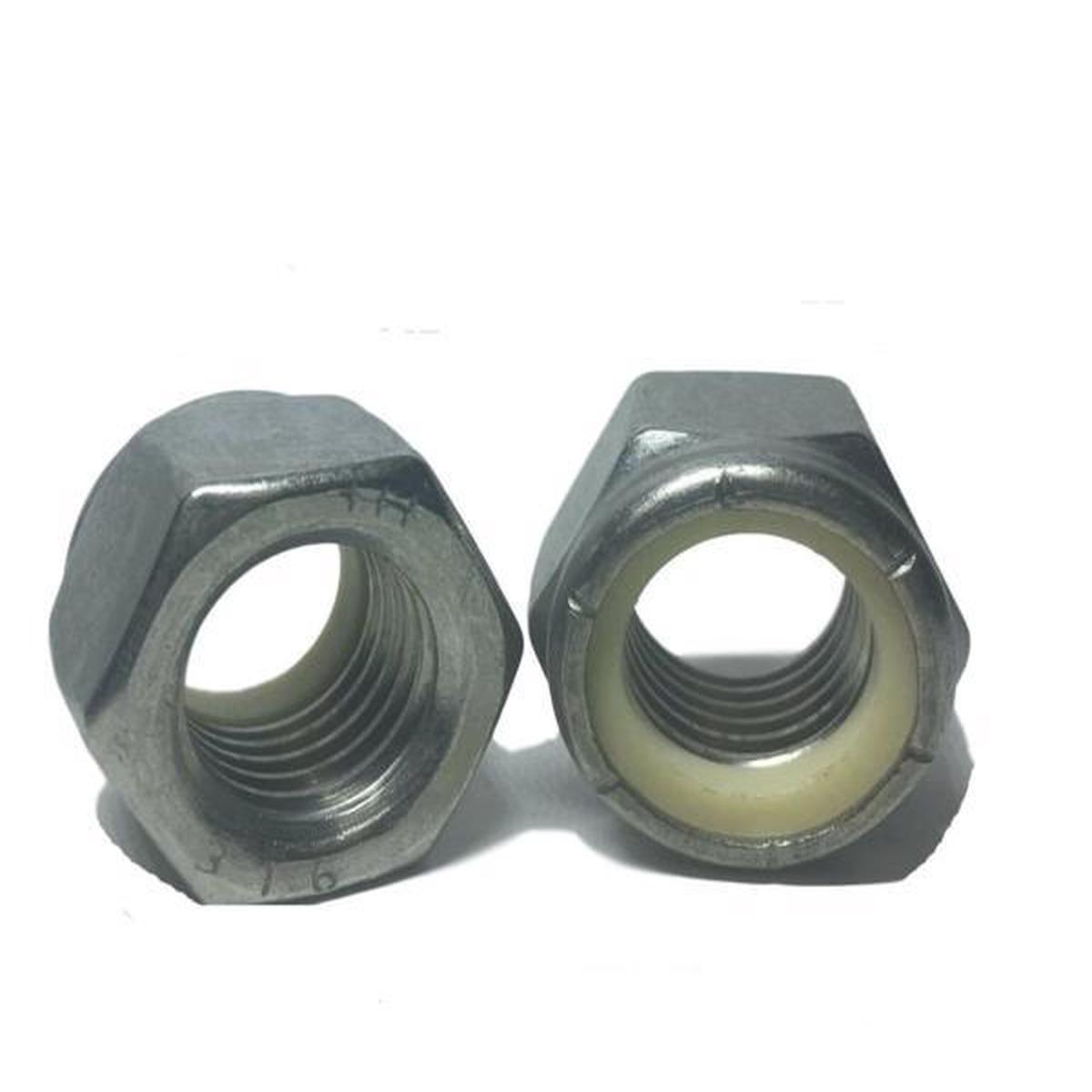 3/8"-16 UNC 316 Stainless Steel Nylon Insert Lock Nut Nylock Grade 316