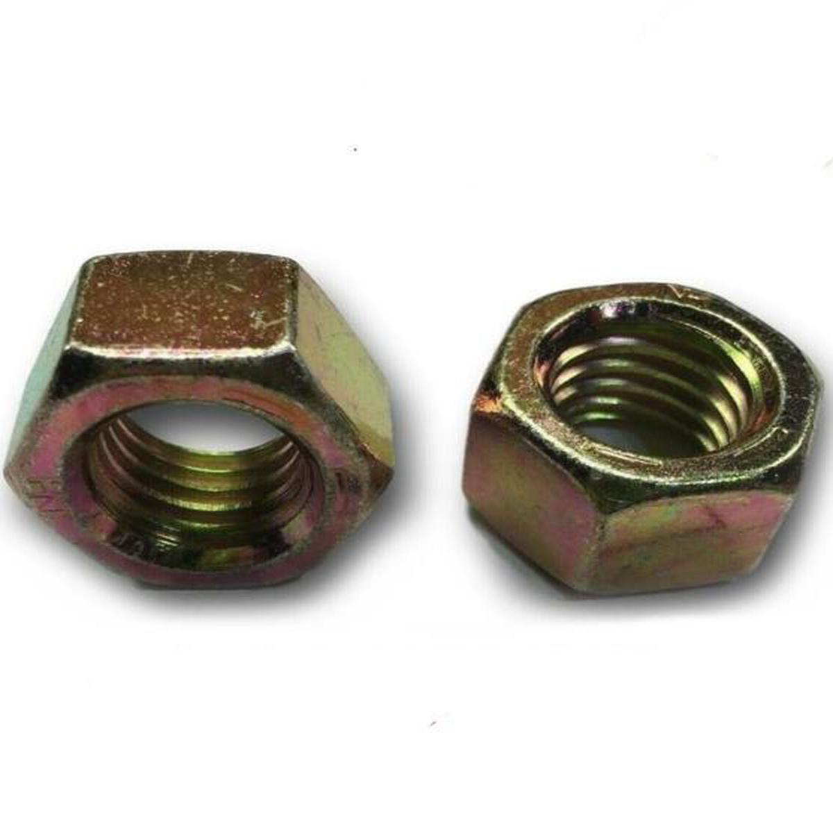 7/16"-14 Grade 8 FInish Hex Nuts Yellow Zinc Plated Hardened