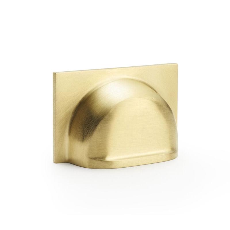 Alexander & Wilks Quantock Cup Pull Handle - Satin Brass PVD - Centres 40mm