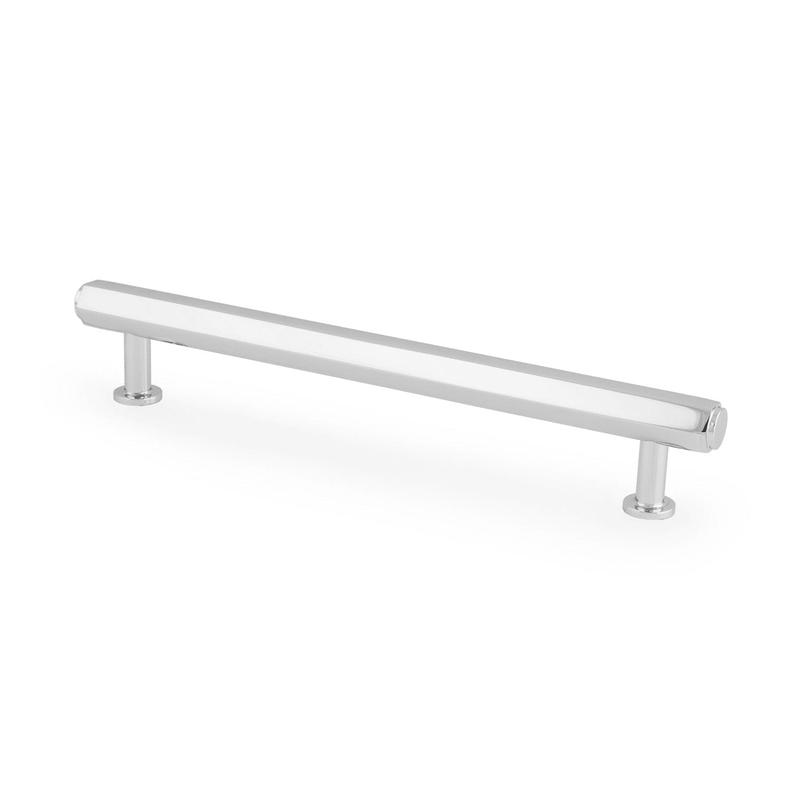 Alexander & Wilks - Vesper Hex T - Bar Cabinet Pull - Polished Chrome - 160mm C/C