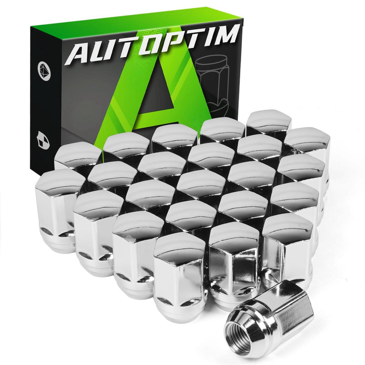 AUTOPTIM M14x1.5 OEM Lug Nuts - Replacement for Chevy Silverado 1500, 2011+ Dodge Durango, 2019+ RAM 1500, 2011+ Jeep Grand Cherokee, 24PCS 1.46" Hight, 7/8" Hex Conical Seat Closed End St