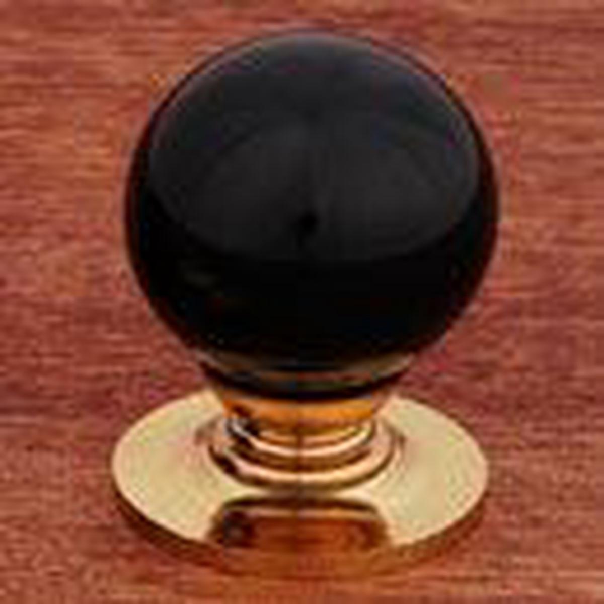 RK International  CK301 BlaCKPorcelain Brass Knob