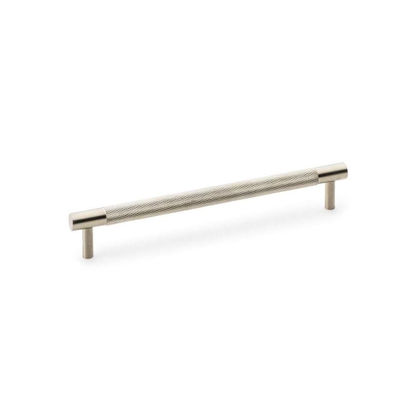Alexander & Wilks Brunel Knurled T-Bar Cupboard Handle - Satin Nickel - Centres 192mm