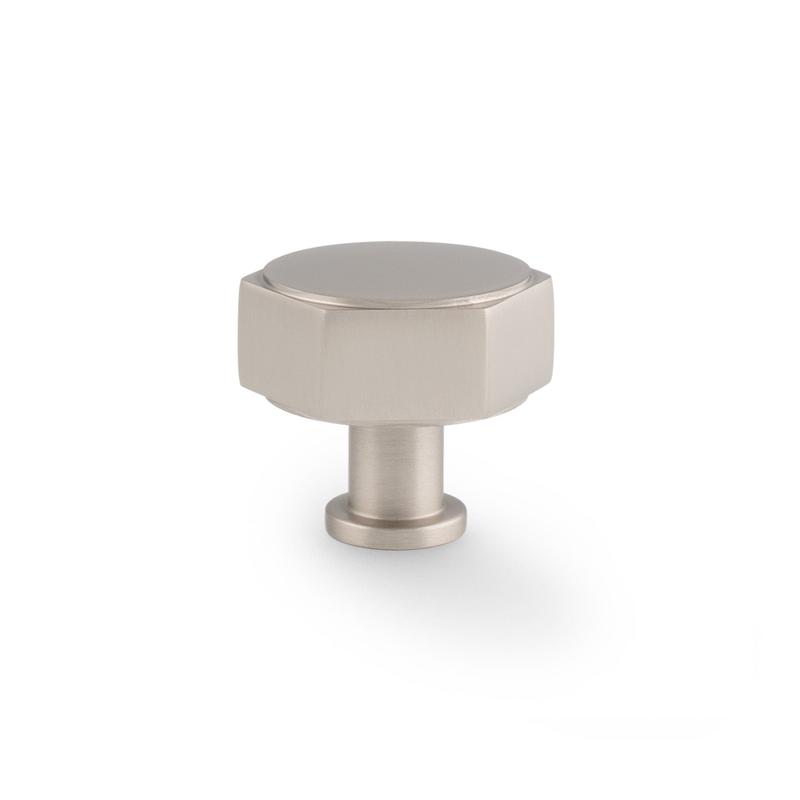 Alexander & Wilks - Vesper Hex Cabinet Knob - Satin Nickel