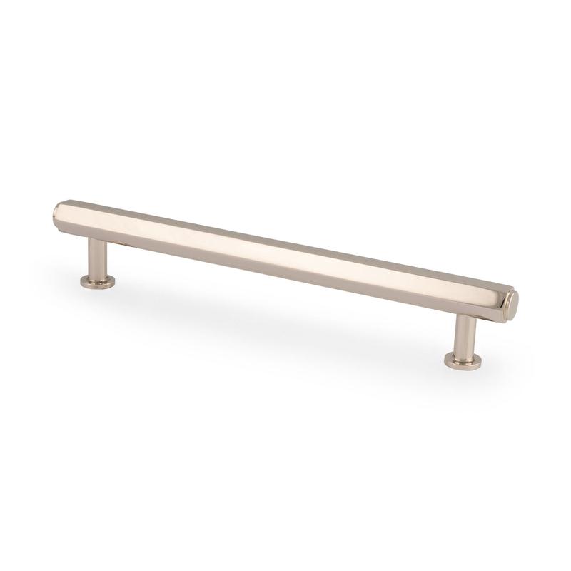 Alexander & Wilks - Vesper Hex T - Bar Cabinet Pull - Polished Nickel - 160mm C/C