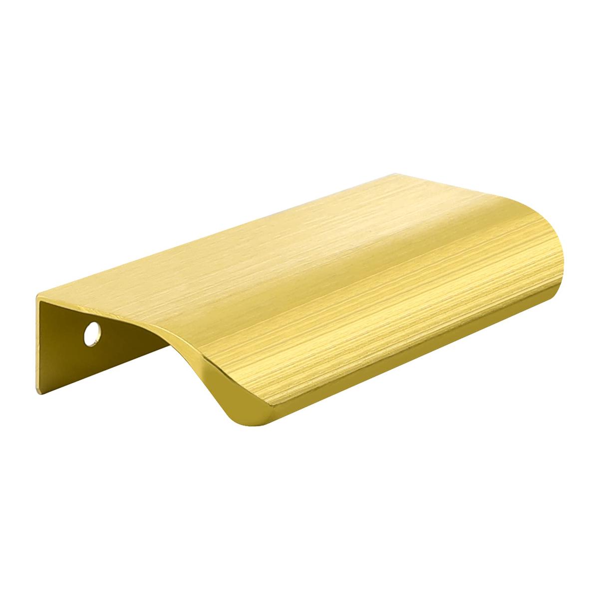 Brushed Brass Edge Finger Pulls Cabinet Handles - Gold | 3''(76mm) | 1 Pack