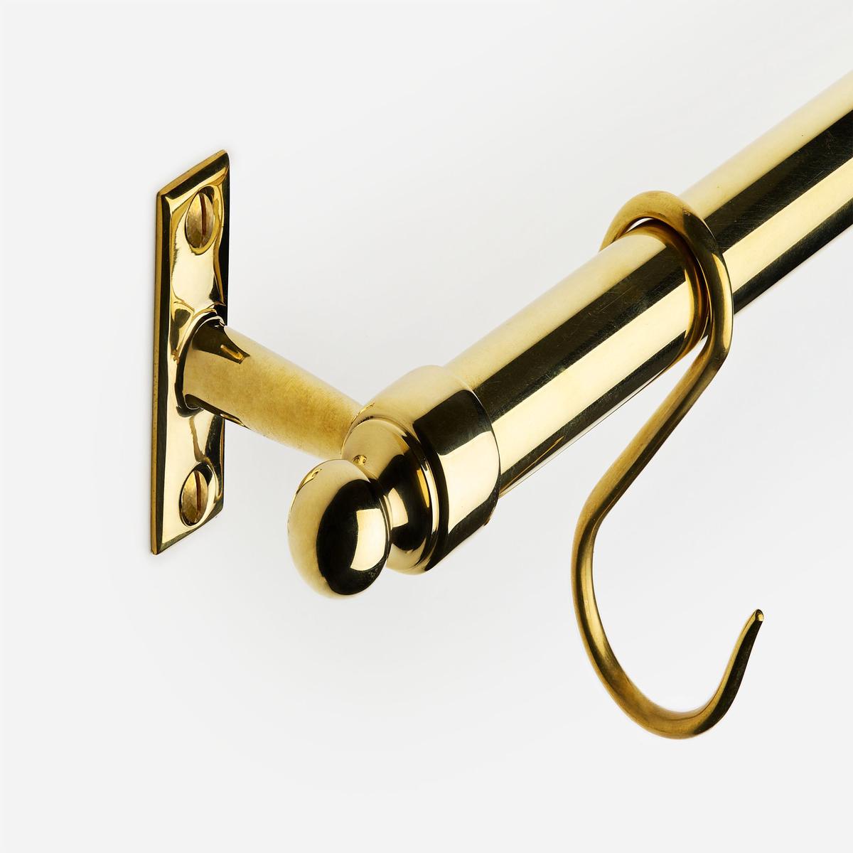 Campaign Hanging Rail - 9 ft. | Polished Brass (Lacquered)
