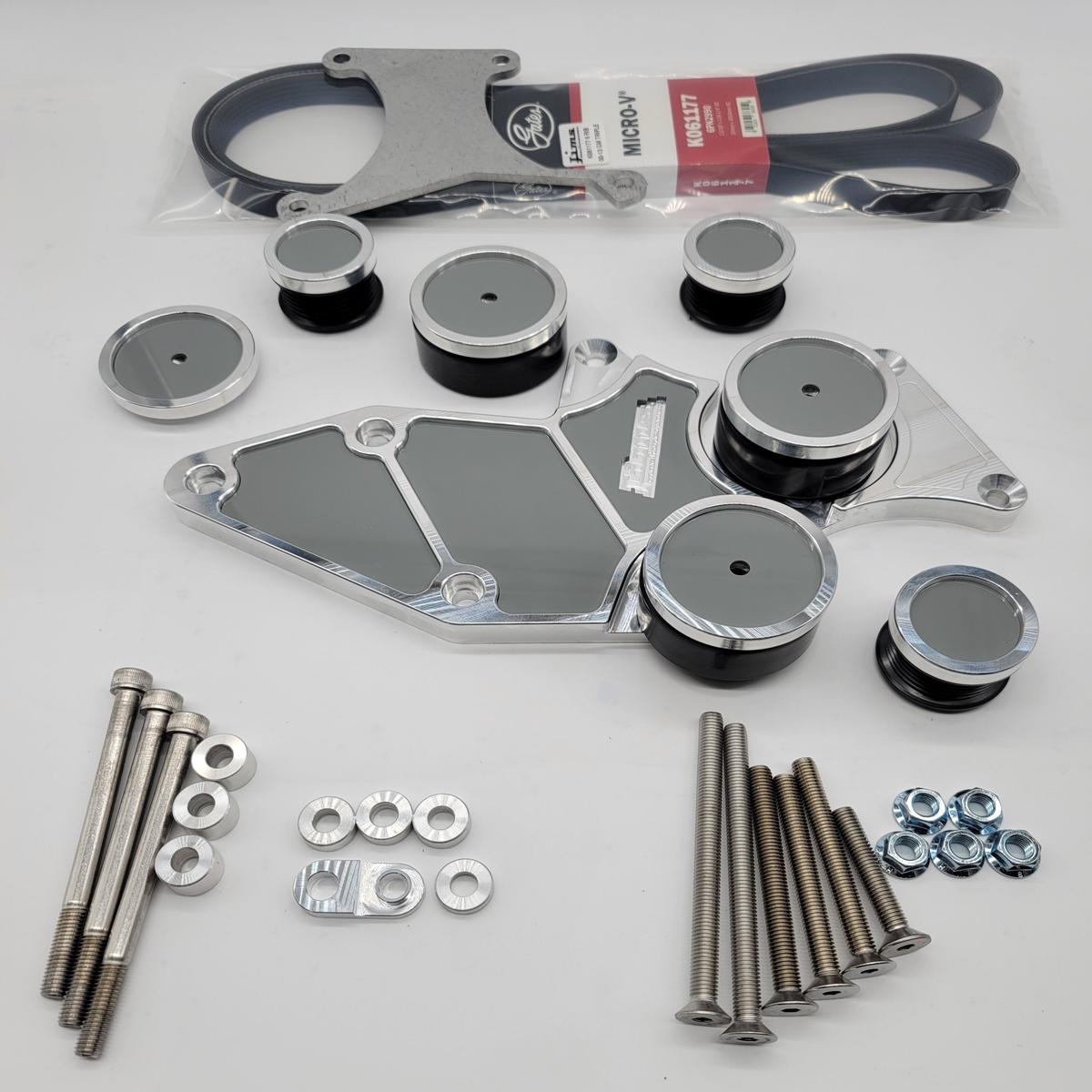 CHEVROLET TRUCK 00-13 TRIPLE BILLET ALTERNATOR BRACKET ***DELUXE SET*** - GRAY