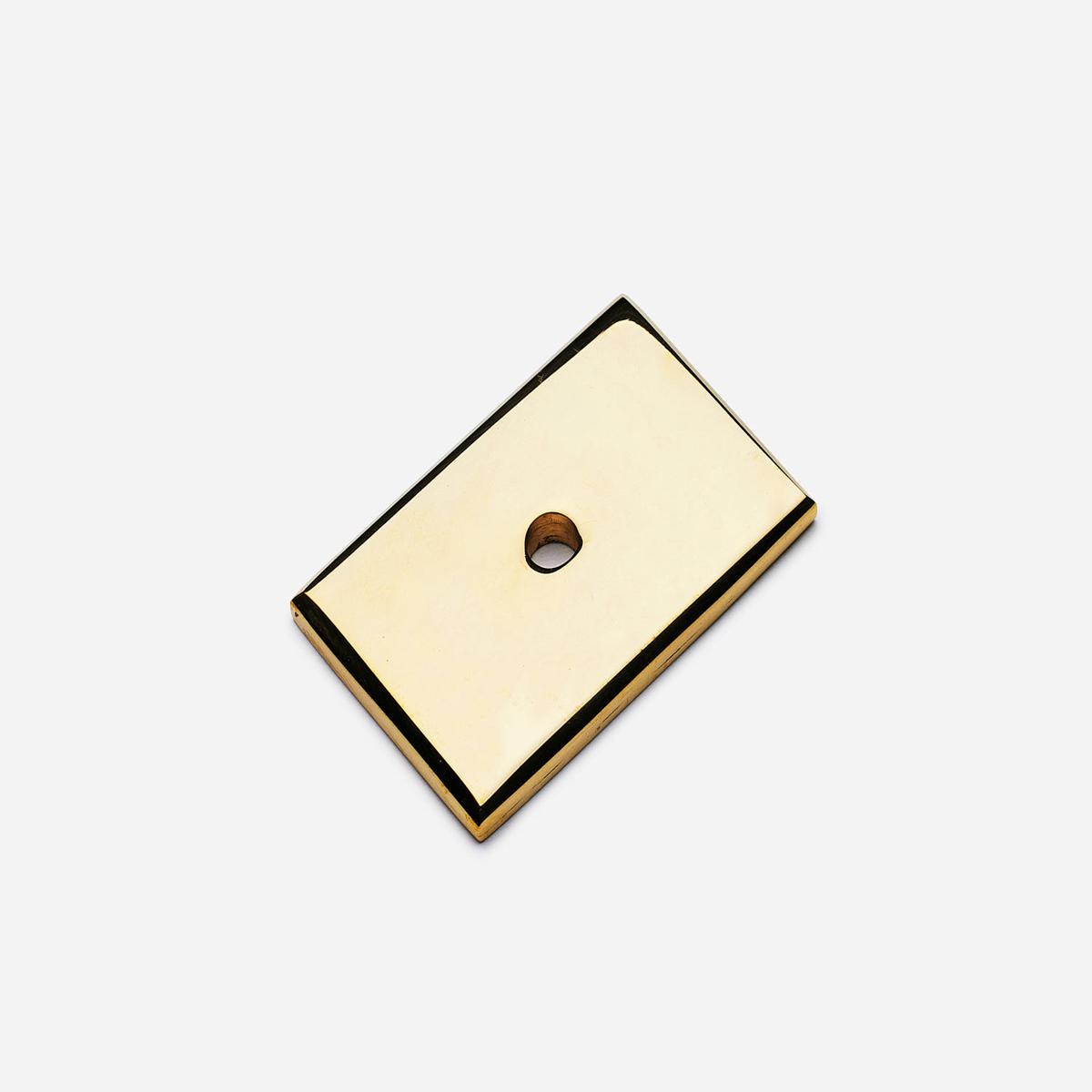 Rectangular Backplate, 1"  1.5" - Polished Brass (Lacquered)