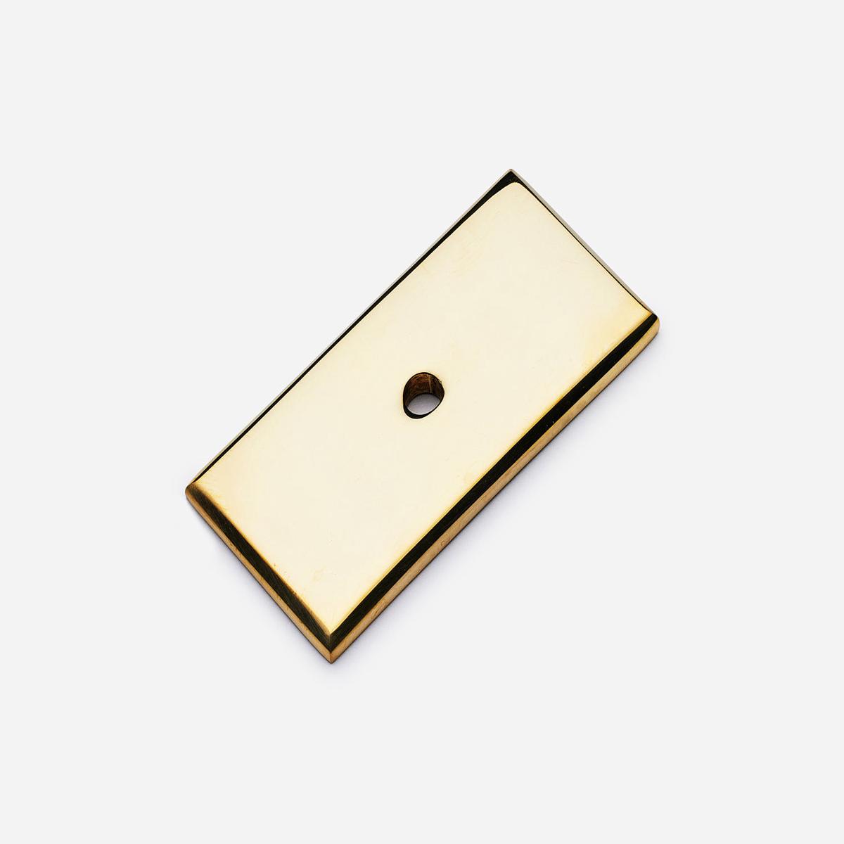Rectangular Backplate, 1"  2" - Unlacquered Polished Brass
