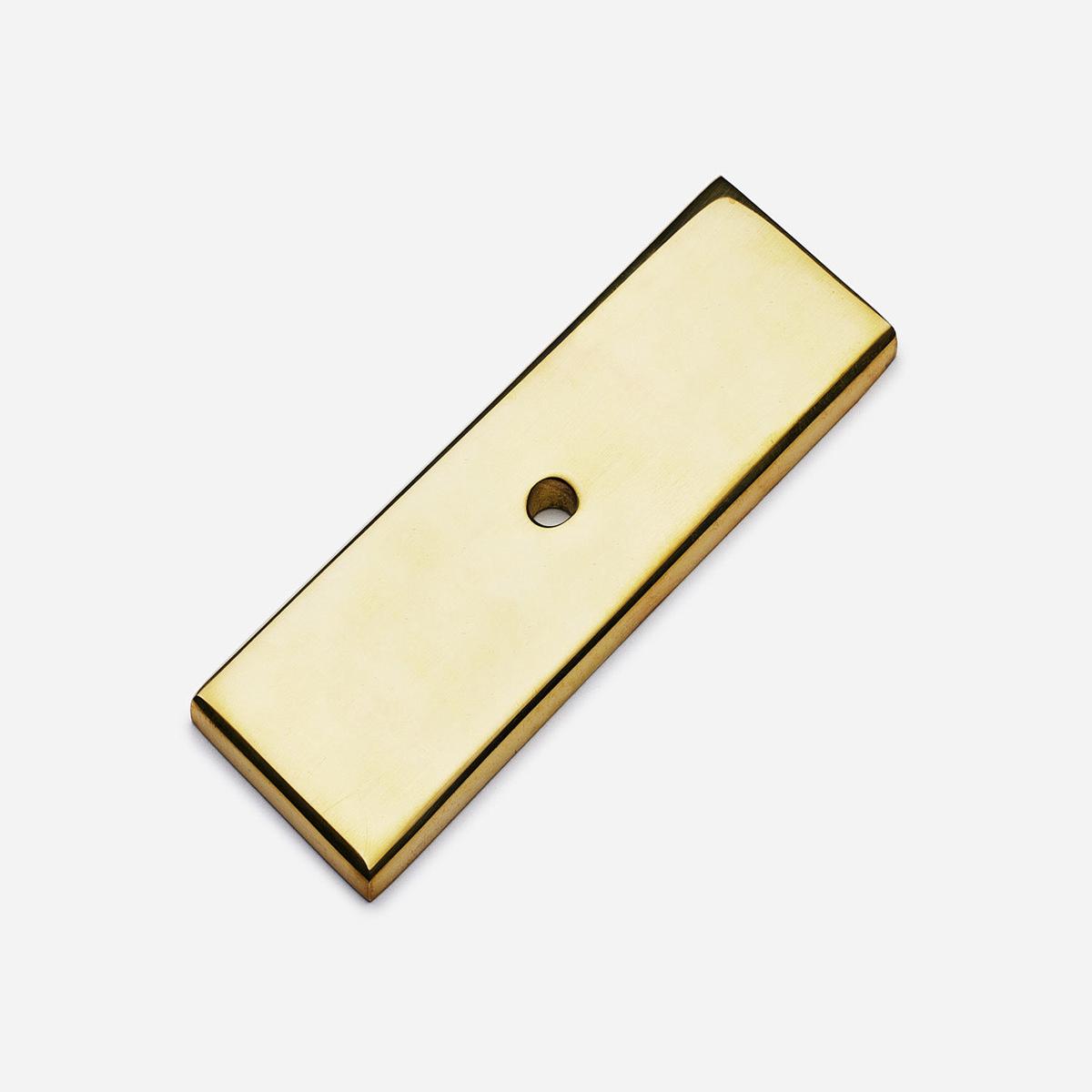 Rectangular Backplate, 1"  3" - Polished Brass (Lacquered)