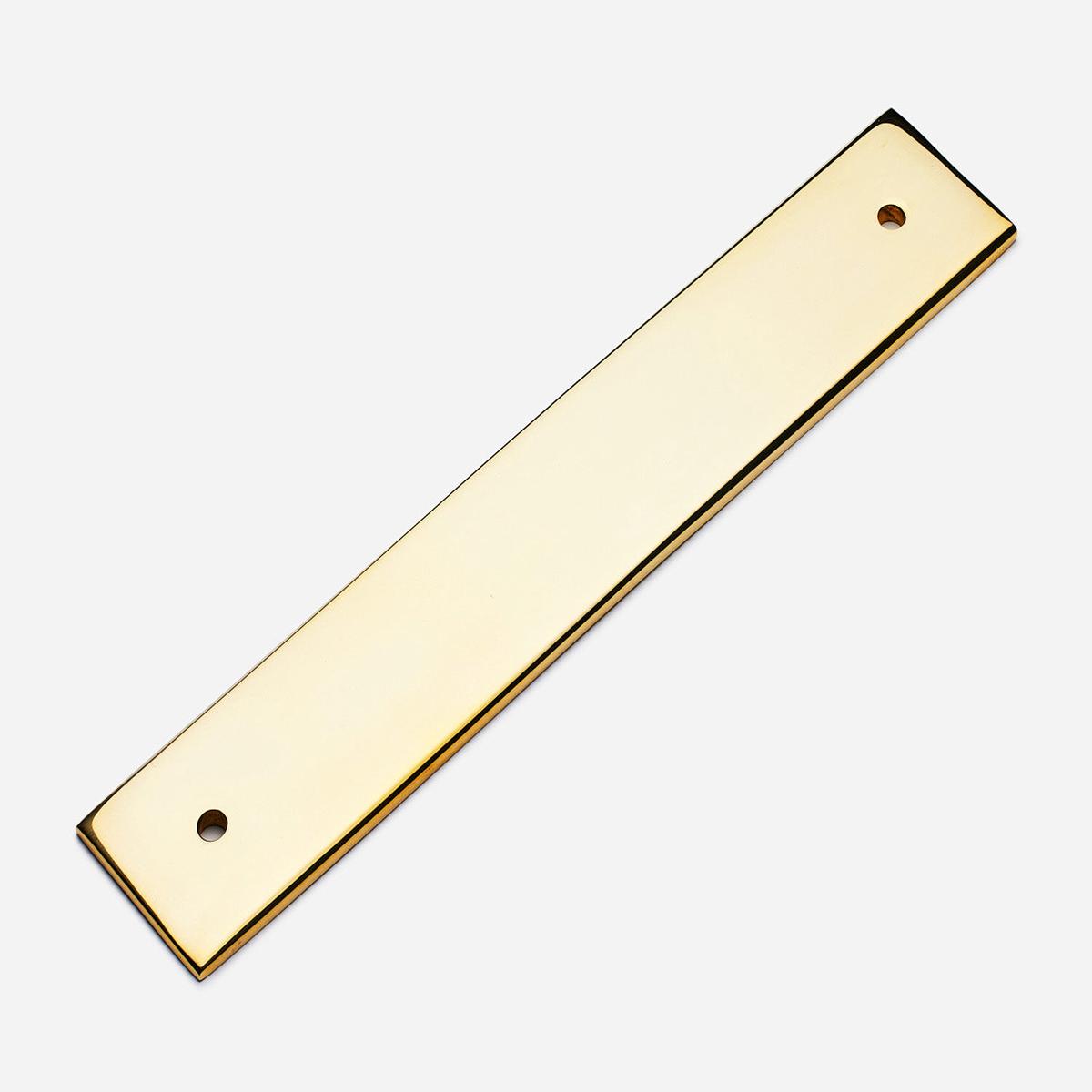 Rectangular Pull Backplate, 1.25"  9.25" (8" OC) - 8" | Unlacquered Polished Brass