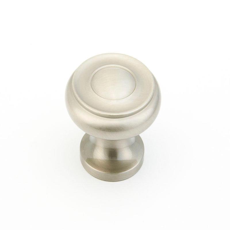 Schaub Knob, Satin Nickel , 1.5" dia 704-15