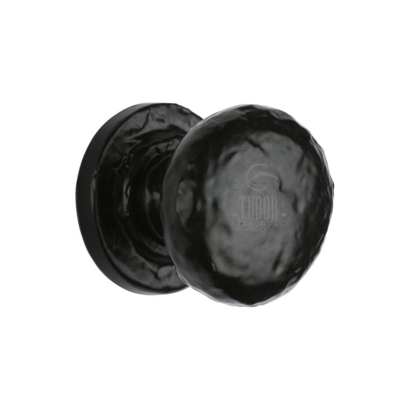 The Tudor Collection - Cabinet Knob Rustic Round Design 32mm Black Iron