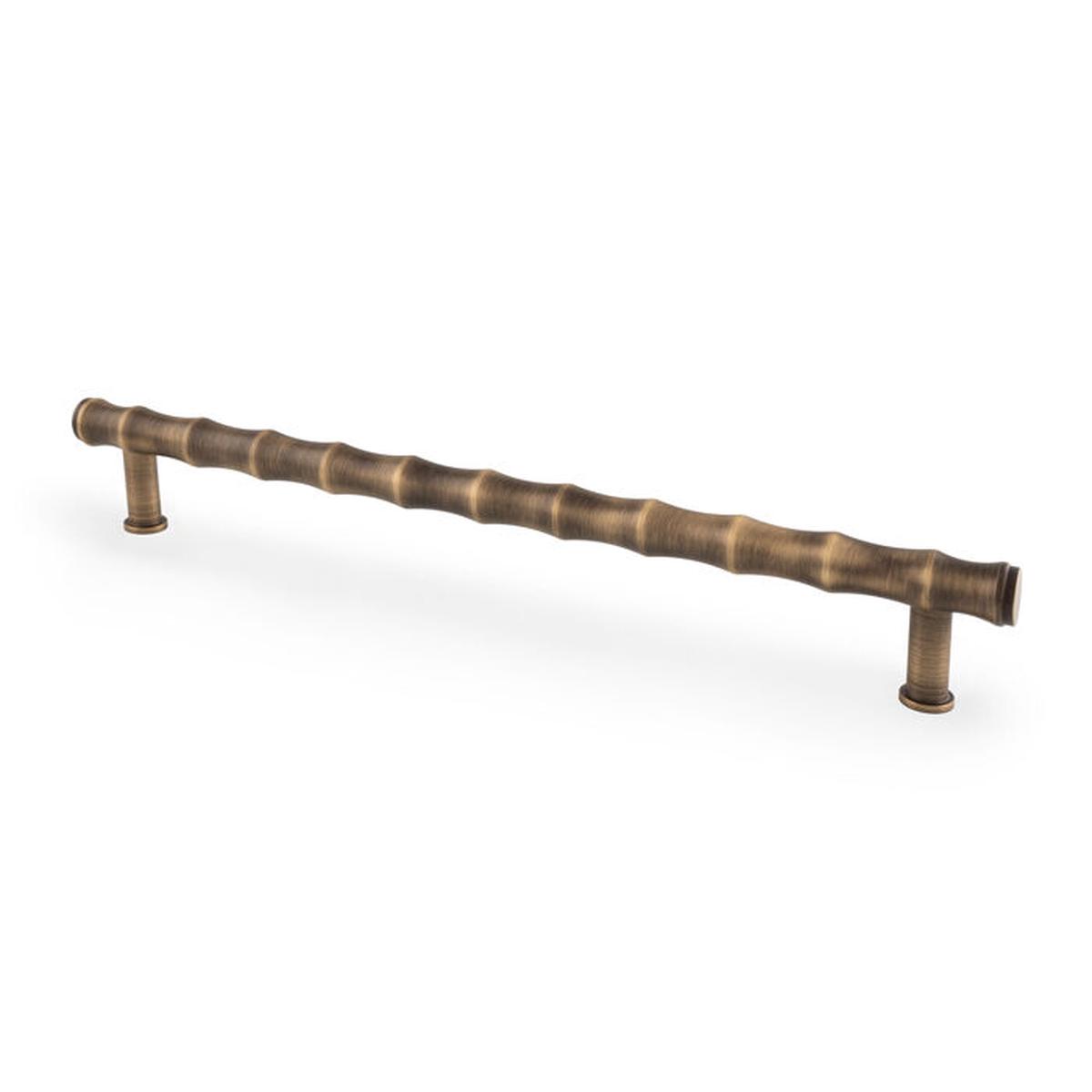 Alexander and Wilks Crispin Bamboo T-Bar Cupboard Pull Handle Available in Various Finishes & Sizes - Antique Brass | 224mm