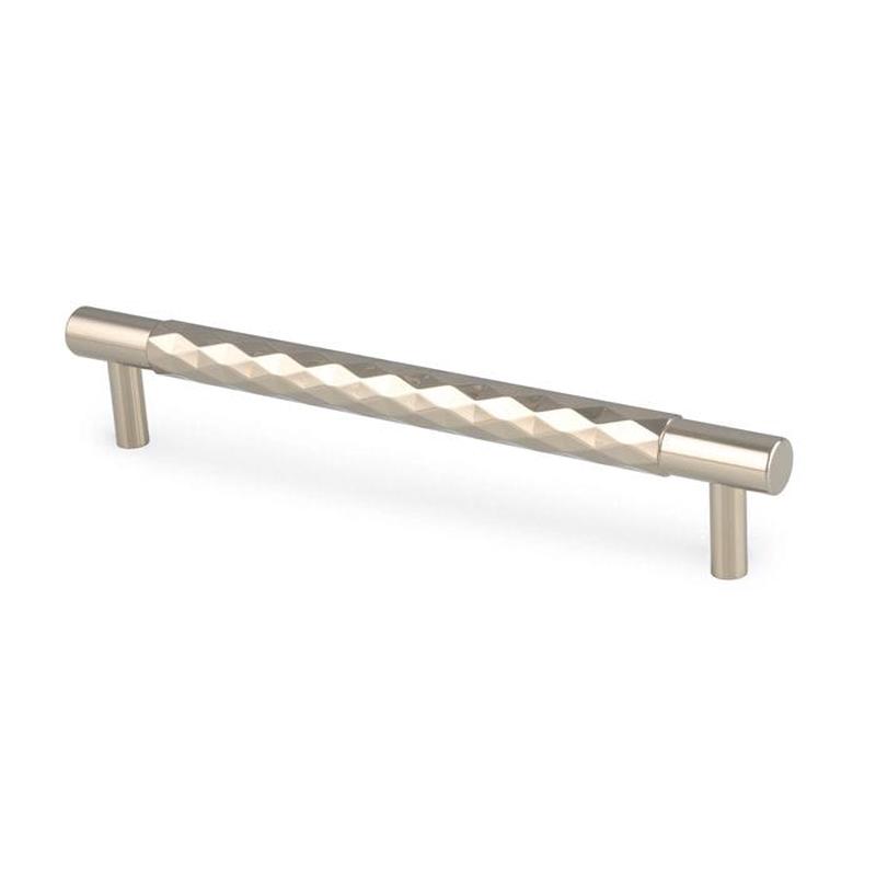 Alexander & Wilks Diamond Cut Cabinet Pull Handle - 160mm C/C - Polished Nickel PVD