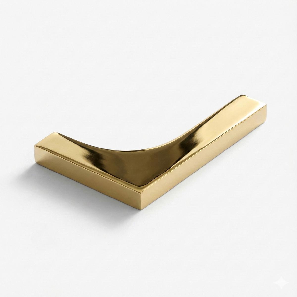 Avalon Corner Cabinet Pull, 6" - Unlacquered Brass | J