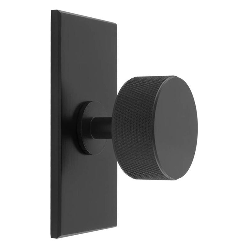 Carlisle Brass - Knurled Radio Knob on Backplate - Matt Black