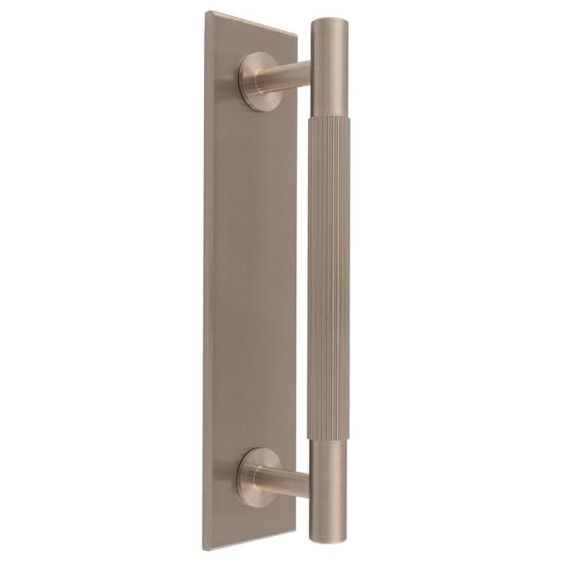 Carlisle Brass - Lines Pull Handles on backplate - 160mm c/c - Satin Nickel