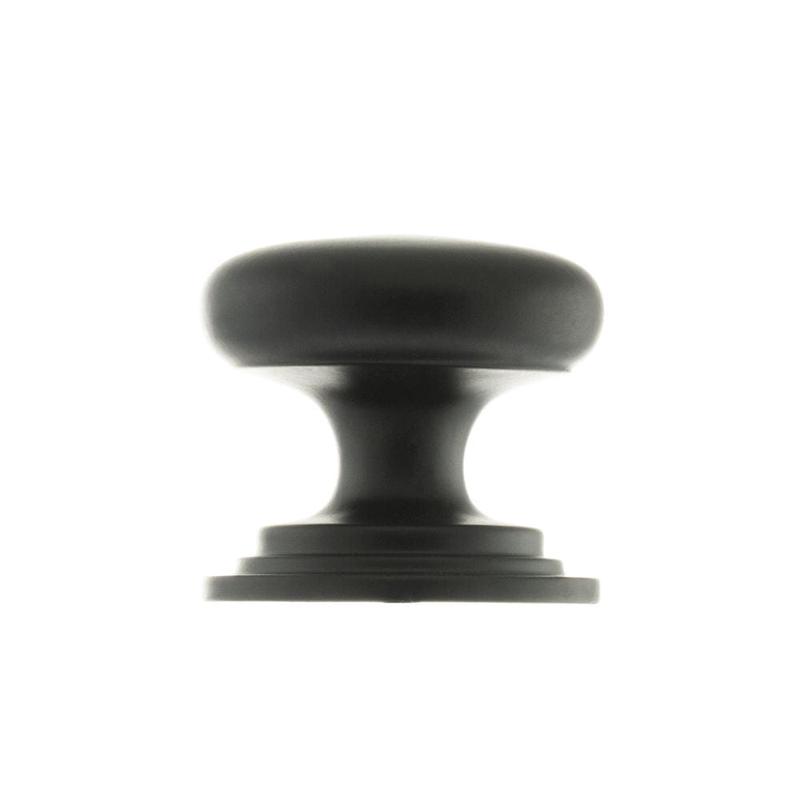 Old English Lincoln Solid Brass Cabinet Knob 38mm Concealed Fix - Matt Black