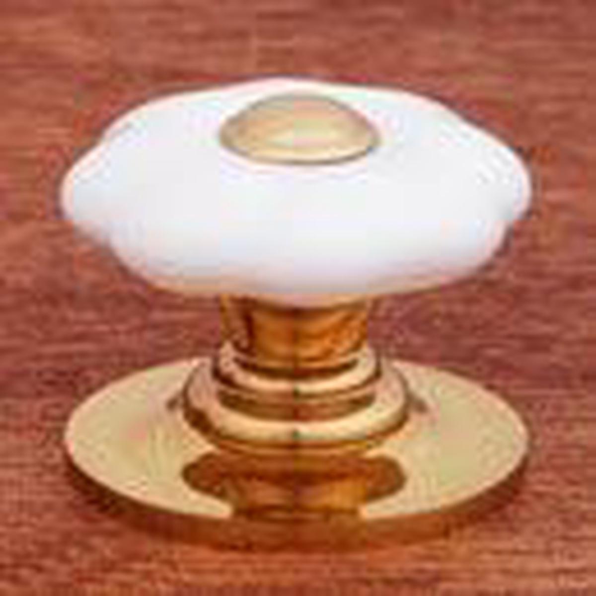 RK International  CK321 Flowery Porcelain Knob with Brass Tip