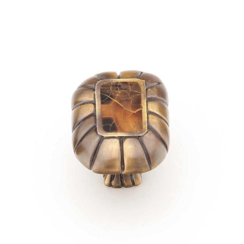 Schaub and Company Knob, Rectangle, Tiger Penshell, Estate Dover 851-PEN/ED