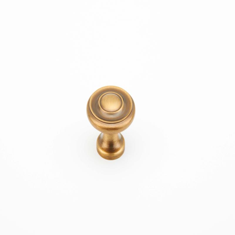 Schaub Knob, Antique Brass, 1.25" dia 703-AB