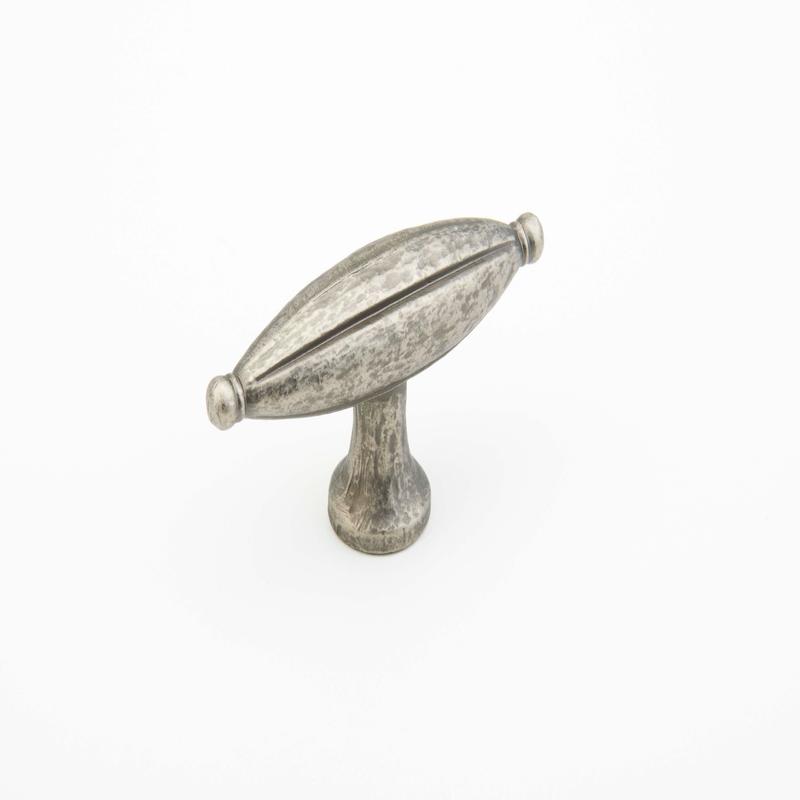 Schaub Knob, Large oval, Vibra Nickel 1.875" 253-VN
