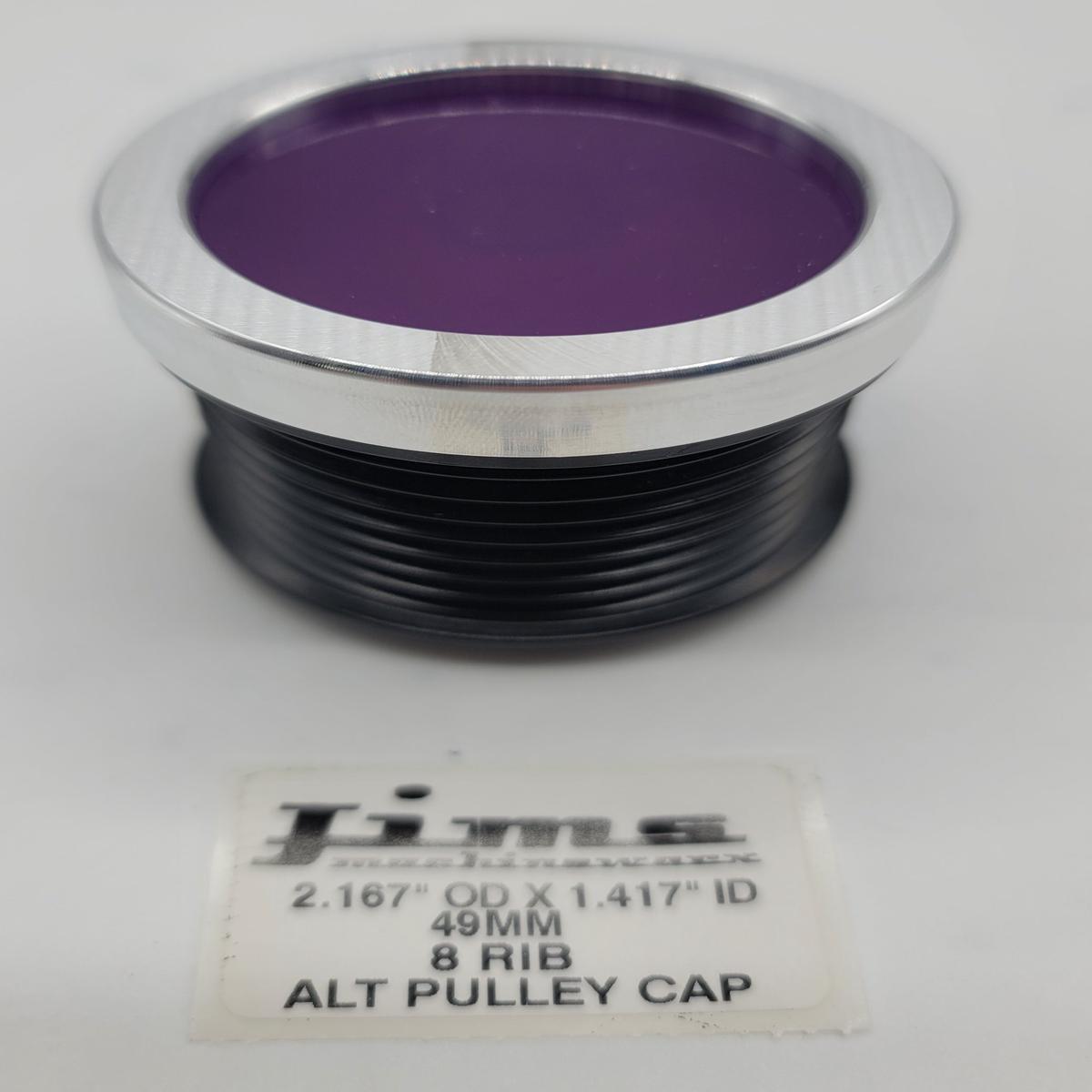 2.167 OD. X 1.417 ID. 49MM 8 RIB ALTERNATOR PULLEY CAP - PURPLE