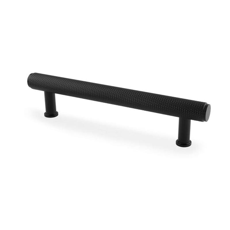 Alexander & Wilks Crispin Knurled T-bar Cupboard Pull Handle - Black - Centres 128mm