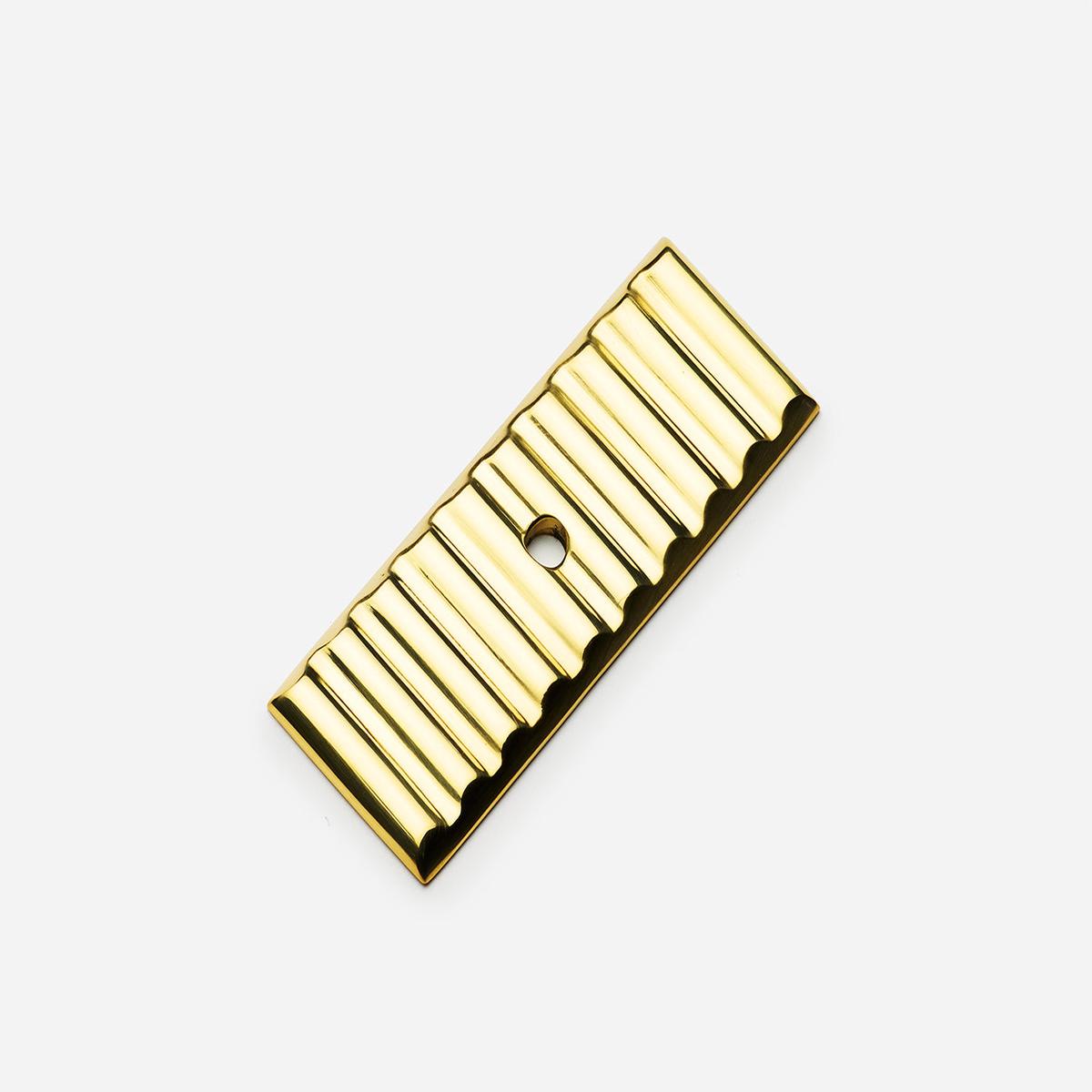 Reeded Backplate, 1"  2.5" - 2.5" | Polished Brass (Lacquered)