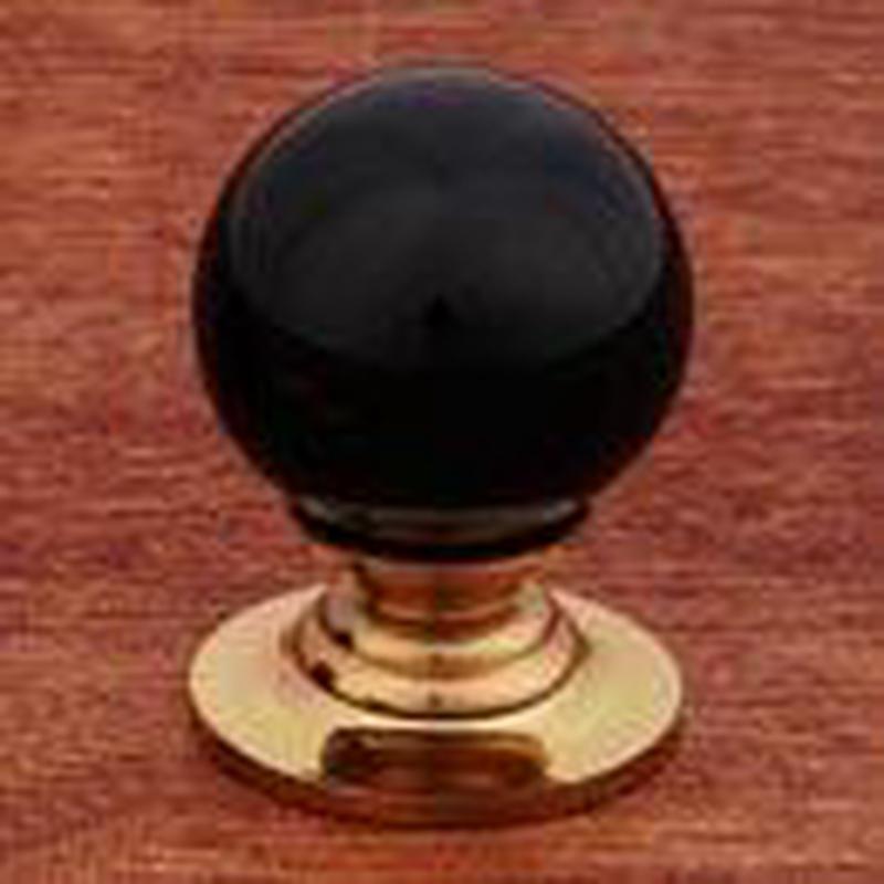 RK International  CK305 BlaCKPorcelain Brass Knob