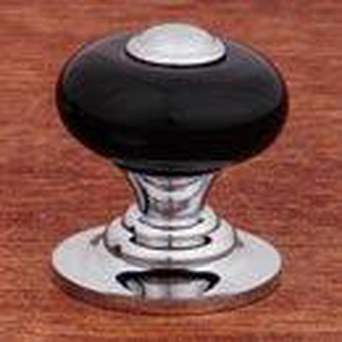 RK International  CK318 BlaCKPorcelain Knob with Chrome Tip