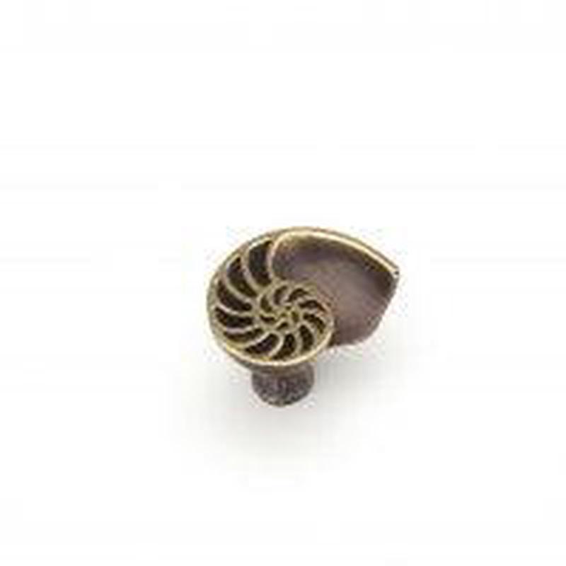 Schaub and Company Knob, Shell, Left, Polished Brass, Dark Bronze, 1-1/2" x 1-1/4" dia 980L-PB/BZ