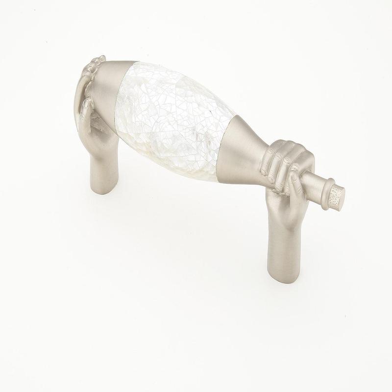 Schaub and Company Pull, Wine Bottle, Mother of Pearl/Satin Nickel, 6"cc 942M-SN/MOP
